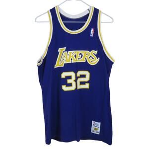 Vintage Sand Knit Magic Johnson #32 Lakers Jersey - Men's L